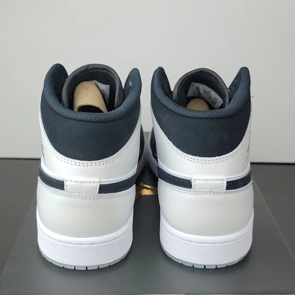 Air Jordan 1 Mid SE White Black Diamond Men's Basketball Shoes - Picture 5 of 6